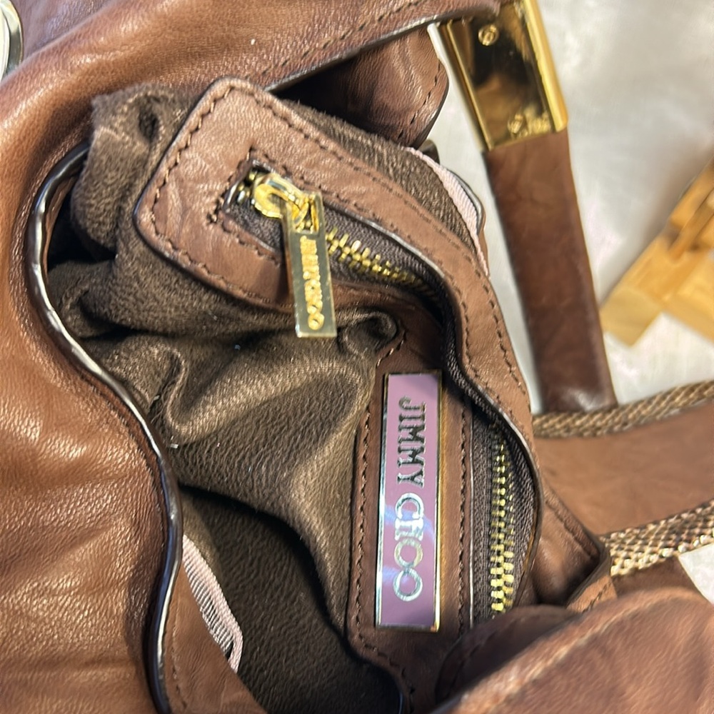 Jimmy Choo buttery soft glove leather with snake strap - Picture 12 of 16